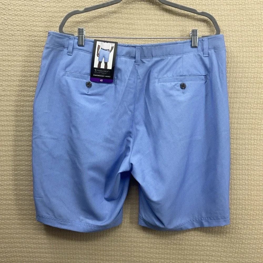 NEW Pebble Beach‎ Dry-Luxe Comfort Flex Performance Golf Short Size 40 Blue Dots